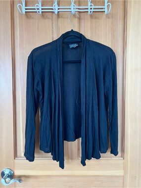 Black Open-Front Women's Lightweight Cardigan Sweater